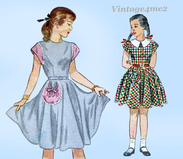 1940s Vintage Simplicity Sewing Pattern 2386 Easy Uncut Teen Girls Dress Size 14