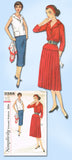 1950s Vintage Simplicity Sewing Pattern 2388 Uncut Misses Sporty Dress Size 12