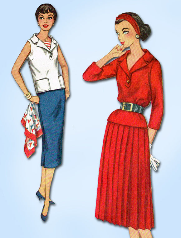 1950s Vintage Simplicity Sewing Pattern 2388 Uncut Misses Sporty Dress Size 13