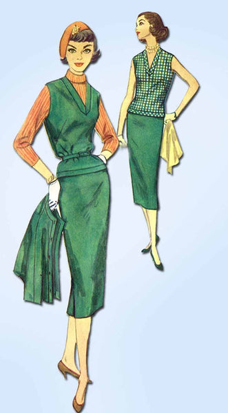 1950s Vintage Simplicity Sewing Pattern 2389 Uncut Misses Suit Separates Size 16