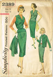 1950s Vintage Simplicity Sewing Pattern 2389 Uncut Misses Suit Separates Size 13
