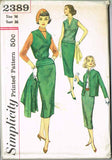 1950s Vintage Simplicity Sewing Pattern 2389 Uncut Misses Suit Separates Size 16