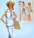 Simplicity 2391: 1950s Sailor Blouse & Peddle Pushers 36B Vintage Sewing Pattern