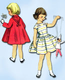 1950s Vintage Simplicity Sewing Pattern 2398 Toddler Girls Dress & Coat Size 5