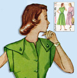 1940s Vintage Simplicity Sewing Pattern 2407 Charming Uncut Misses Dress Sz 34 B - Vintage4me2