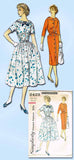 1950s Vintage Simplicity Sewing Pattern 2423 Uncut Misses Half Size Dress Sz 35B