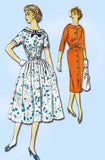 1950s Vintage Simplicity Sewing Pattern 2423 Uncut Misses Half Size Dress Sz 35B