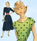1940s Vintage Simplicity Sewing Pattern 2433 Misses Dress w Cute Sleeves Sz 34 B
