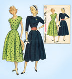 1940s Vintage Simplicity Sewing Pattern 2433 Misses Dress w Cute Sleeves Sz 34 B