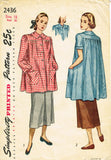 1940s Original Vintage Simplicity Sewing Pattern 2436 Misses Smock Size 36 Bust - Vintage4me2