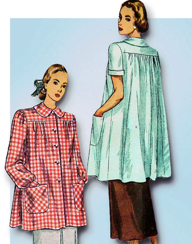 2436 Pattern 1940s Original Vintage Simplicity Sewing Pattern 2436 Misses Smock Siz ...