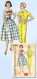 1950s Vintage Simplicity Sewing Pattern 2451 Easy Uncut Misses Sun Dress Size 14