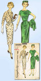 1950s Vintage Simplicity Sewing Pattern 2460 Uncut Misses Wiggle Dress Size 16
