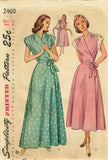 1940s Vintage Simplicity Sewing Pattern 2460 Uncut Misses Housecoat Size 32 Bust - Vintage4me2
