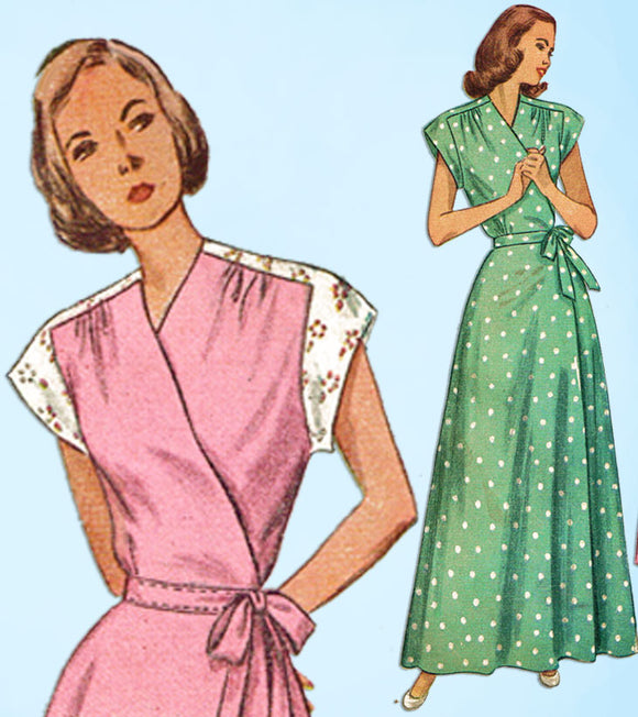 1940s Vintage Simplicity Sewing Pattern 2460 Uncut Misses Housecoat Size 32 Bust - Vintage4me2