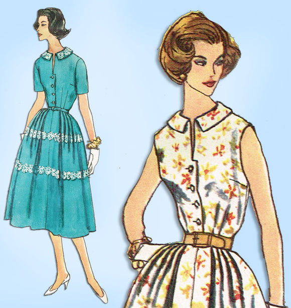 1950s Vintage Simplicity Sewing Pattern 2461 Uncut Easy Misses Dress Sz 32 Bust