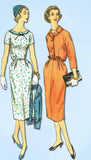 1950s Vintage Simplicity Sewing Pattern 2465 Uncut Misses Dress & Jacket Sz 33 B