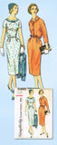 1950s Vintage Simplicity Sewing Pattern 2465 Uncut Misses Dress & Jacket Sz 33 B