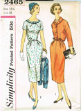 1950s Vintage Simplicity Sewing Pattern 2465 Uncut Misses Dress & Jacket Sz 33 B