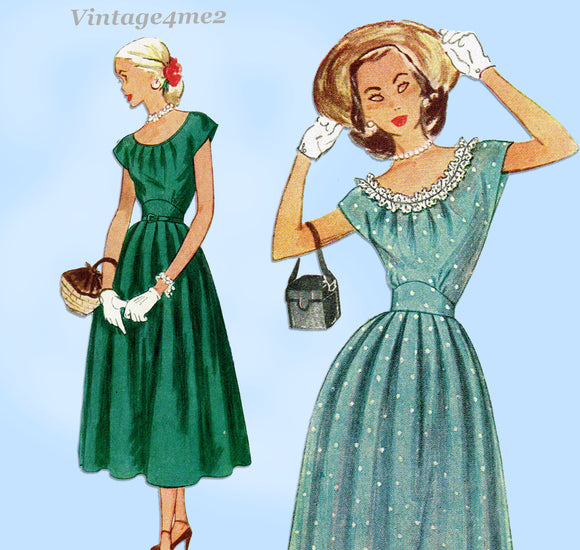 Simplicity 2469: 1940s Cute Misses Dress Sz 30 Bust Vintage Sewing Pattern