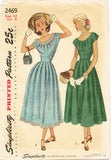 Simplicity 2469: 1940s Cute Misses Dress Sz 30 Bust Vintage Sewing Pattern