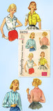 1950s Vintage Simplicity Sewing Pattern 2470 Uncut Easy Misses Blouse Size 34 B