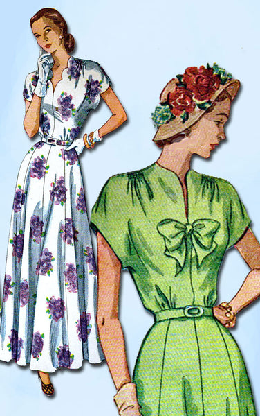 1940s Vintage Simplicity Sewing Pattern 2486 Uncut Misses Dress SIze 20 38B - Vintage4me2