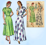 1940s Vintage Simplicity Sewing Pattern 2486 Uncut Misses Dress SIze 20 38B - Vintage4me2