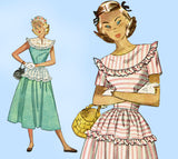 Simplicity 2498: 1940s Easy Misses Day Dress Sz 30 B Vintage Sewing Pattern
