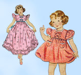 1930s Vintage Simplicity Sewing Pattern 2499 Sweet Toddler Girls Dress or Gown Sz 6