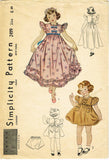 1930s Vintage Simplicity Sewing Pattern 2499 Sweet Toddler Girls Dress or Gown Sz 6