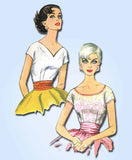 1950s Vintage Simplicity Sewing Pattern 2511 Easy Uncut Misses Blouse Size 34 B