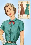 1940s Vintage Simplicity Sewing Pattern 2517 Uncut Misses Shirtwaist Dress 32 B