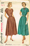 1940s Vintage Simplicity Sewing Pattern 2517 Uncut Misses Shirtwaist Dress 32 B