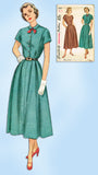 1940s Vintage Simplicity Sewing Pattern 2517 Uncut Misses Shirtwaist Dress 32 B