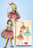 1950s Vintage Simplicity Sewing Pattern 2518 Easy Toddler Girls Party Dress Sz 4