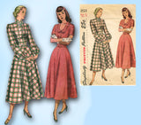 1940s Vintage Simplicity Sewing Pattern 2523 MIsses Day Dress Size 30 Bust