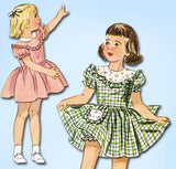 1940s Vintage Simplicity Sewing Pattern 2529 Toddler Girls Scalloped Dress Sz 5
