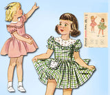 1940s Vintage Simplicity Sewing Pattern 2529 Toddler Girls Scalloped Dress Sz 3