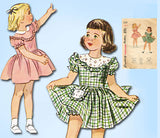 1940s Vintage Simplicity Sewing Pattern 2529 Toddler Girls Party Dress Size 4