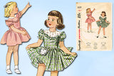 1940s Vintage Simplicity Sewing Pattern 2529 Baby Girls Scalloped Dress Size 1