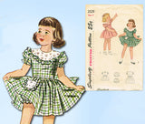 1940s Vintage Simplicity Sewing Pattern 2529 Toddler Girls Scalloped Dress Sz 5