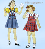 Simplicity 2530: 1930s Sweet Toddler Girls Flower Jumper Sz 4 VTG Sewing Pattern