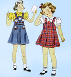 Simplicity 2530: 1930s Sweet Toddler Girls Flower Jumper Sz 4 VTG Sewing Pattern