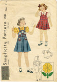 Simplicity 2530: 1930s Sweet Toddler Girls Flower Jumper Sz 4 VTG Sewing Pattern