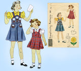 Simplicity 2530: 1930s Sweet Toddler Girls Flower Jumper Sz 4 VTG Sewing Pattern