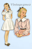 1940s Vintage Simplicity Sewing Pattern 2531 Girls Combination Blouse Slip Sz 7