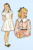 1940s Vintage Simplicity Sewing Pattern 2531 Girls Combination Blouse Slip Sz 7