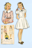 1940s Vintage Simplicity Sewing Pattern 2531 Girls Combination Blouse Slip Sz 7