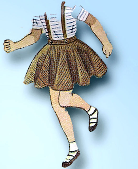 1940s Vintage Simplicity Sewing Pattern 2533 Easy to Make Toddler Girls Skirt Sz 4